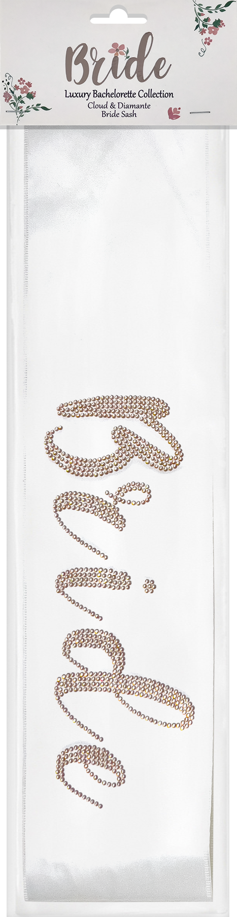 Cloud Color Bride Sash with luxury decoratvie stone script logo