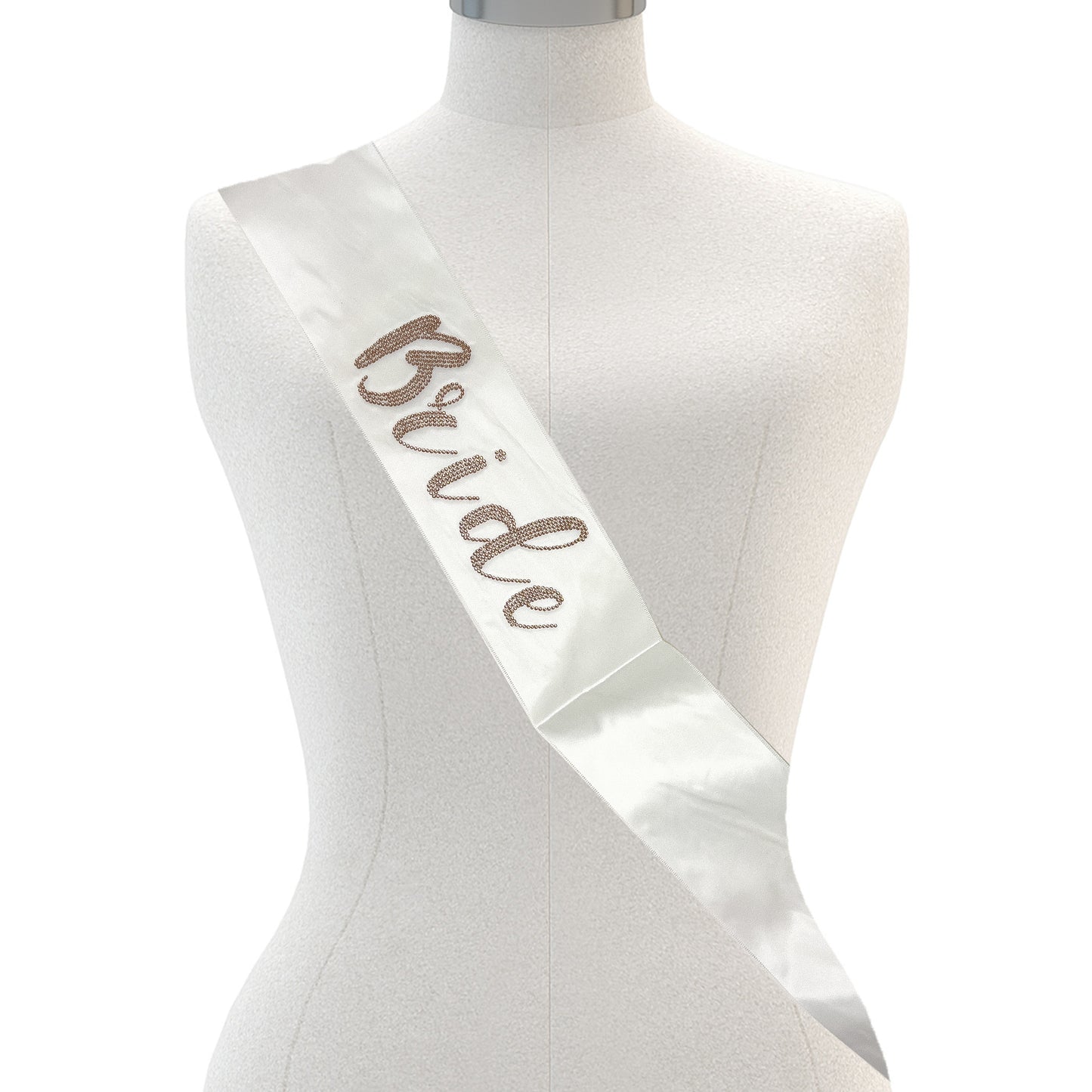Cloud Color Bride Sash with luxury decoratvie stone script logo