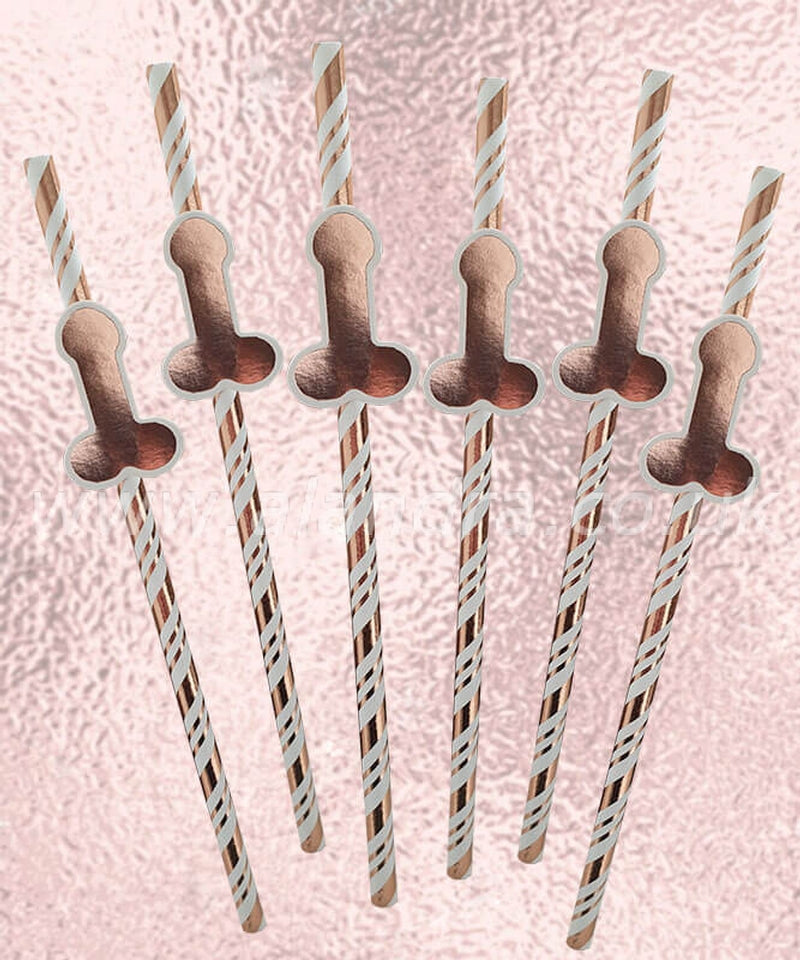 Rose Gold Willy Straws