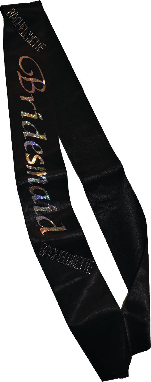 Black Bridesmaid Sash
