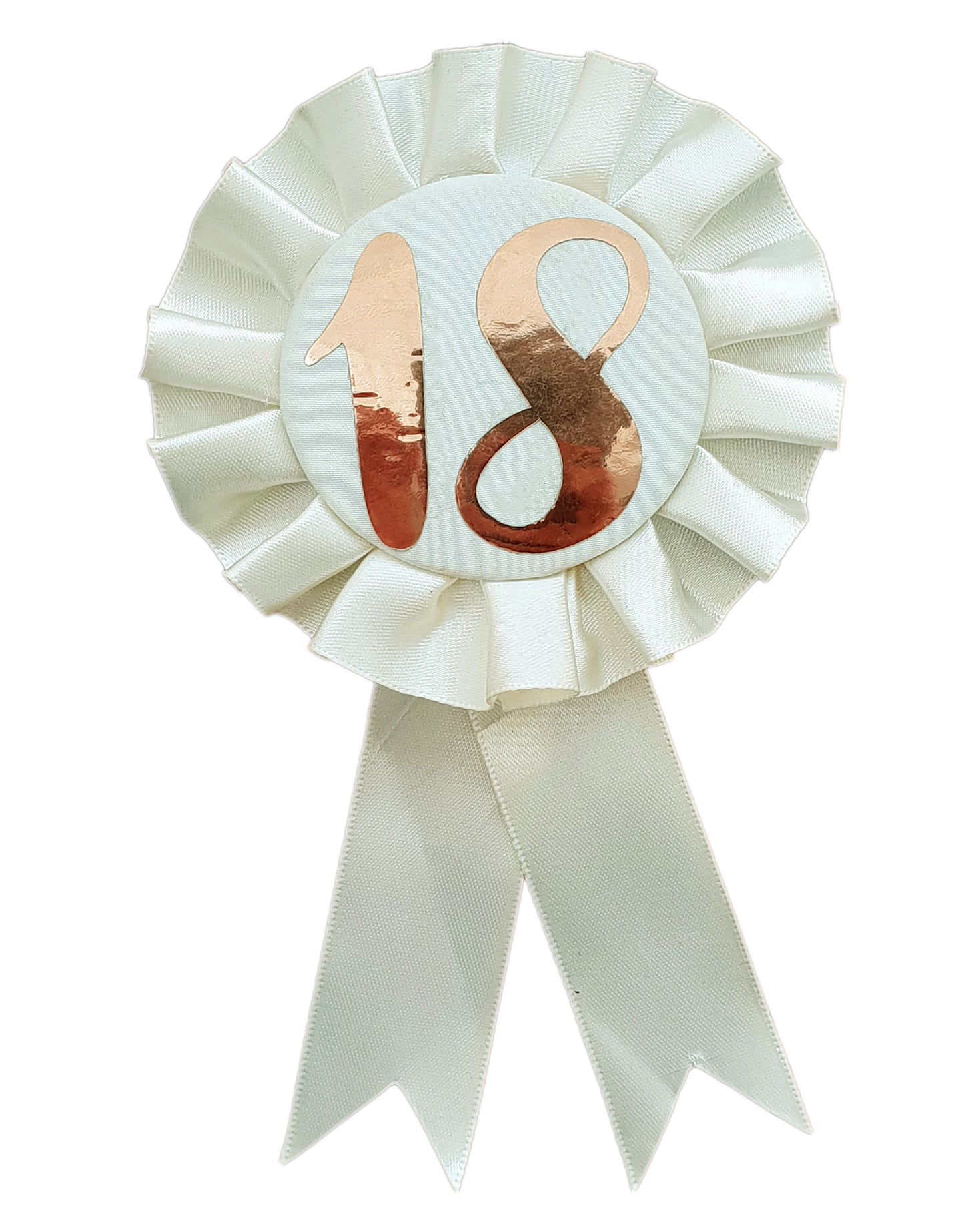 Cream & Gold 18th Birthday Rosette Badge