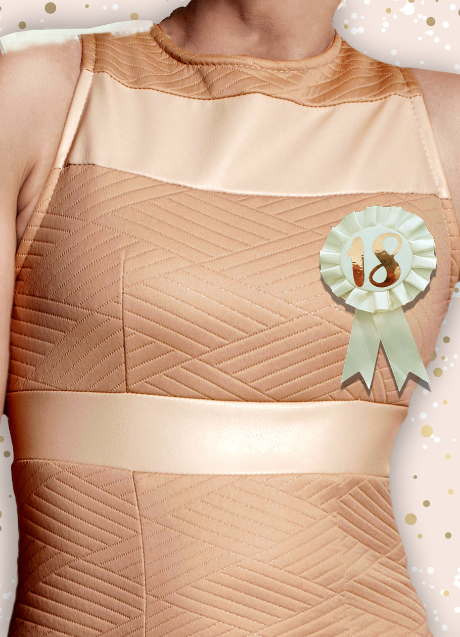 Cream & Gold 18th Birthday Rosette Badge