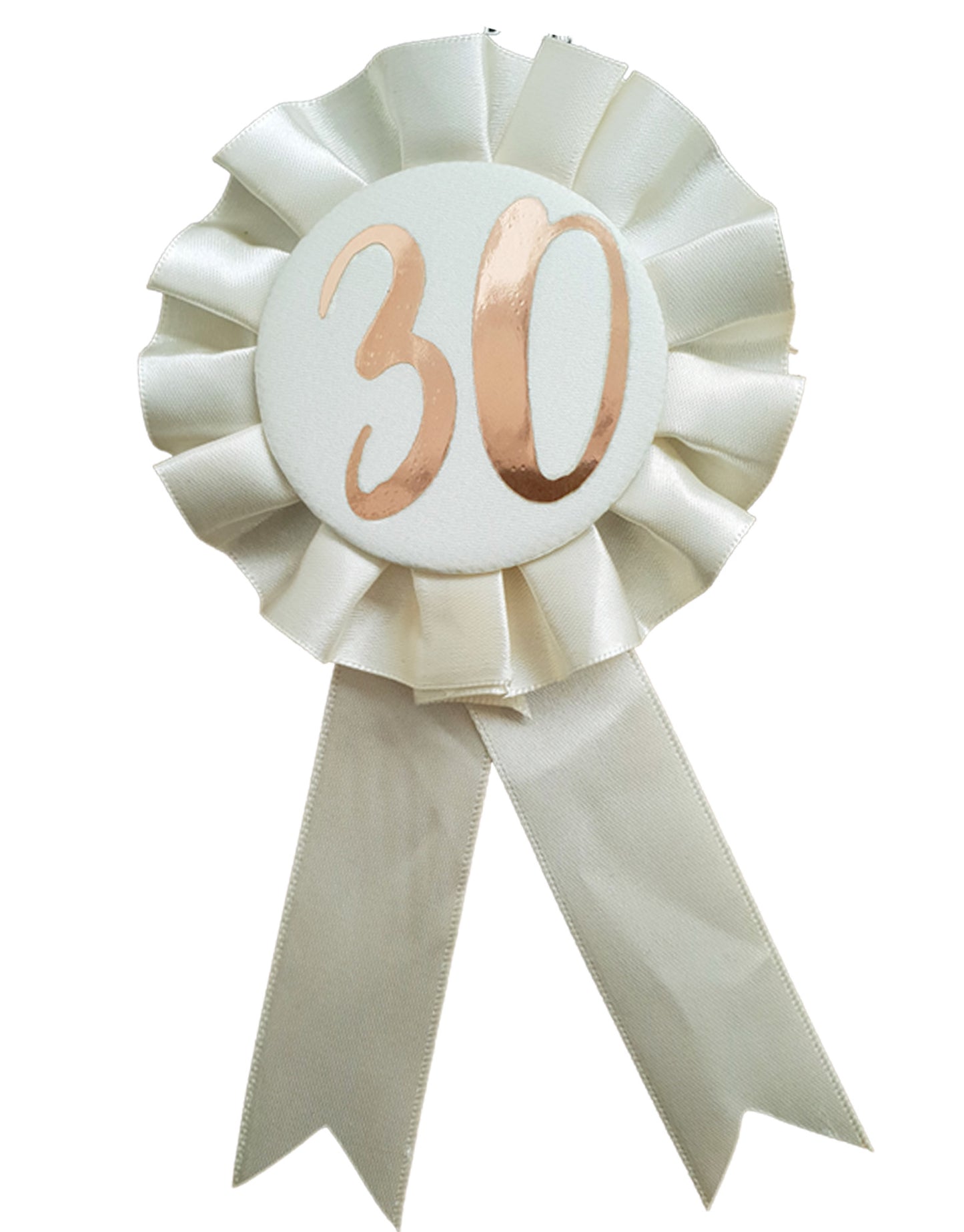 Cream & Gold 30th Birthday Rosette Badge