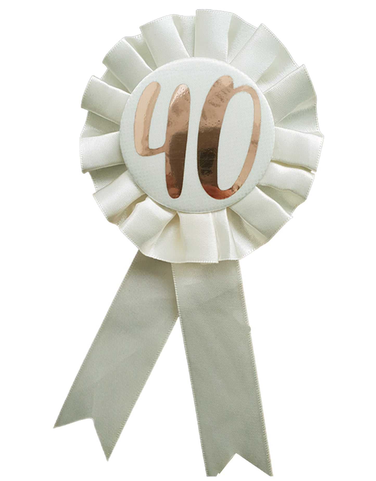 Cream & Gold 40th Birthday Rosette Badge