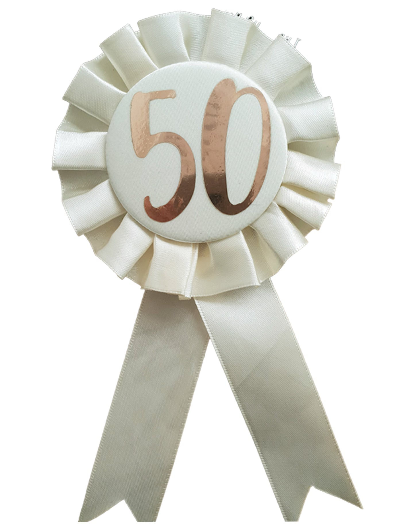 Cream & Gold 50th Birthday Rosette Badge
