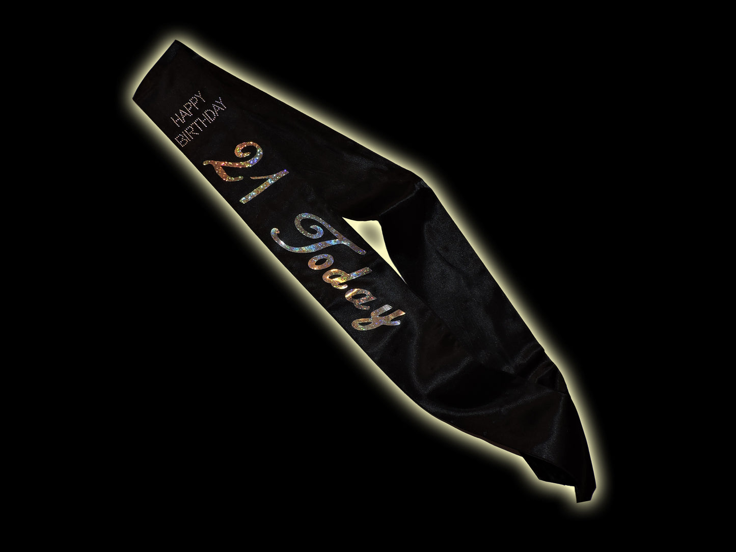 Black 21 Today Birthday Sash