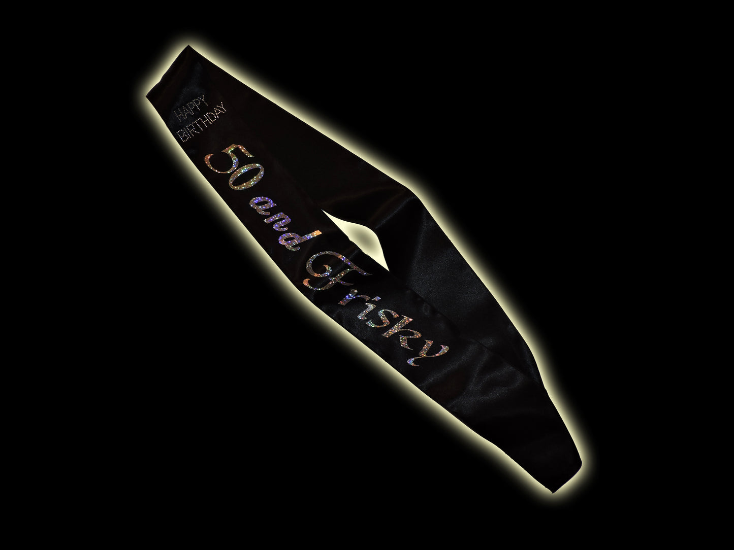 Black 50 and Frisky Birthday Sash