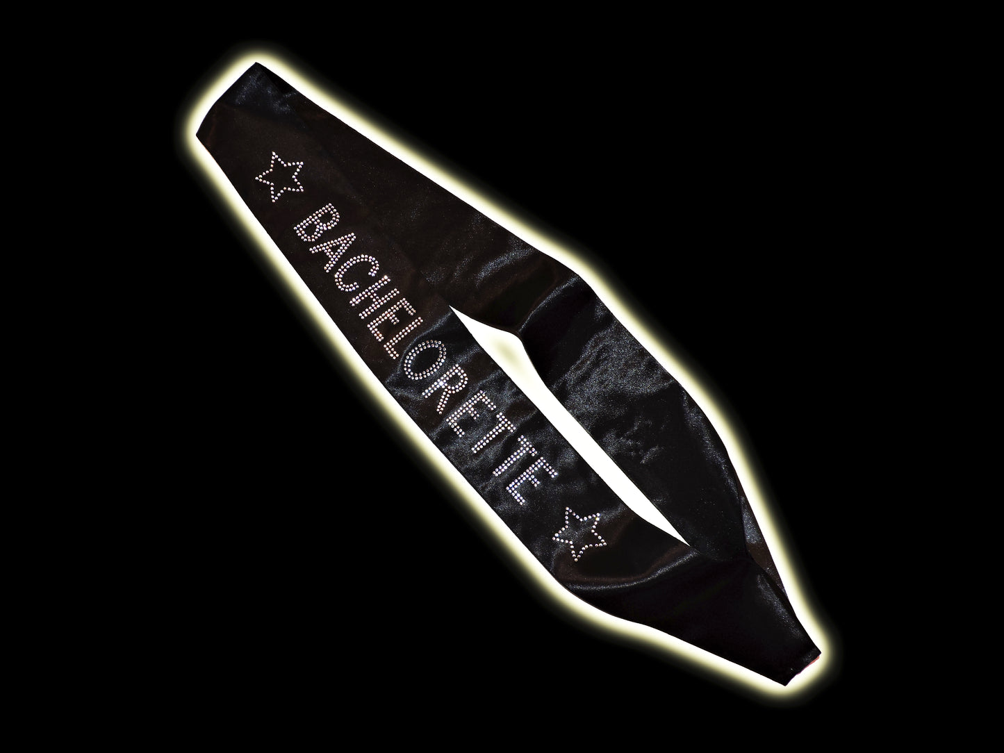Black Bachelorette Sash with Decorative Stones