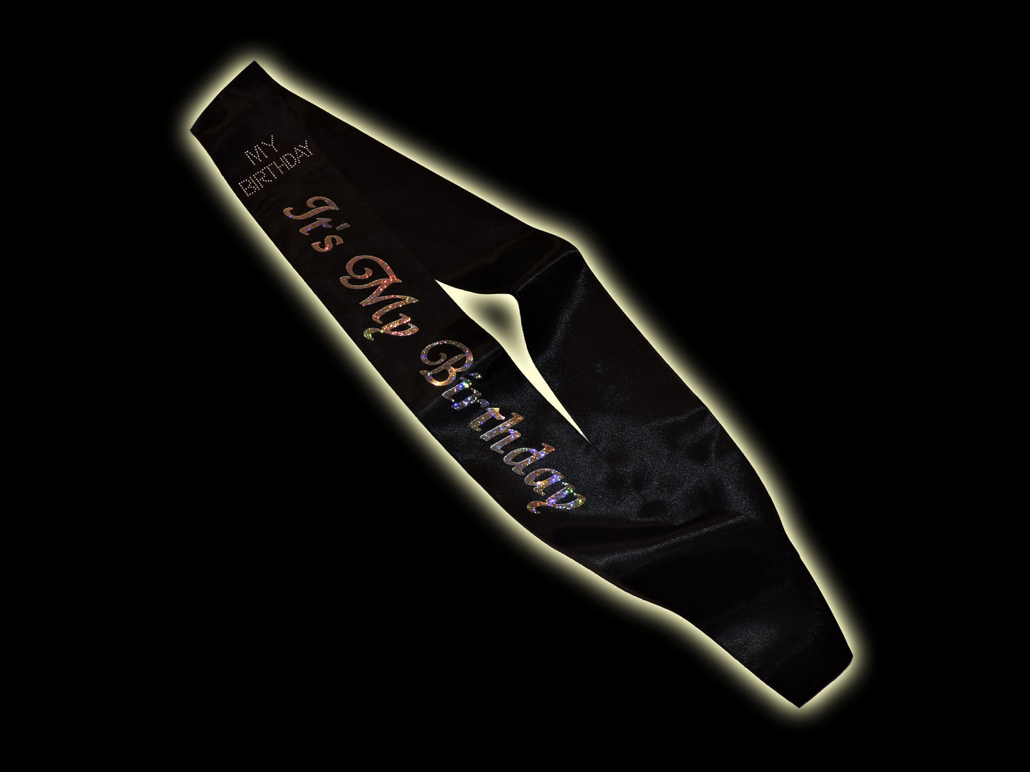 Black It's My Birthday Sash