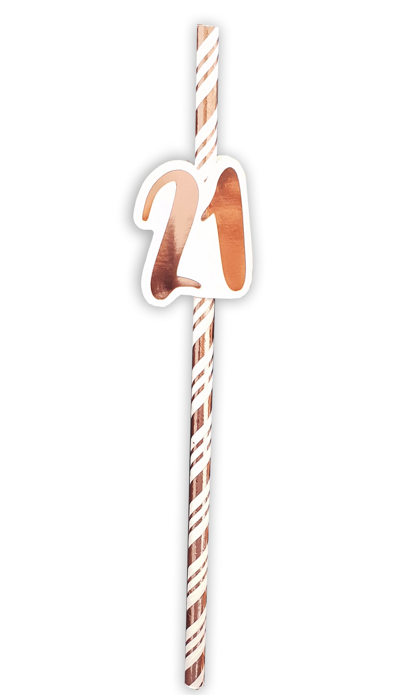 21st Birthday Rose Gold Straws (Pack of 6)
