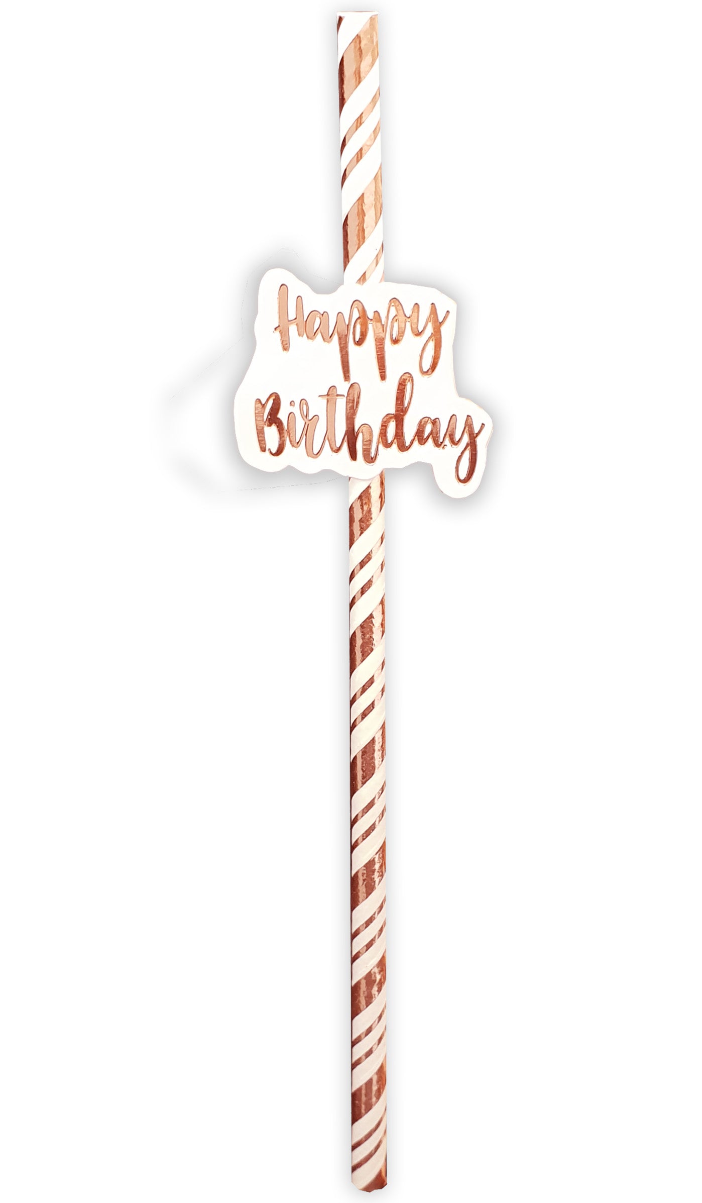 Happy Birthday Rose Gold Straws (Pack of 6)