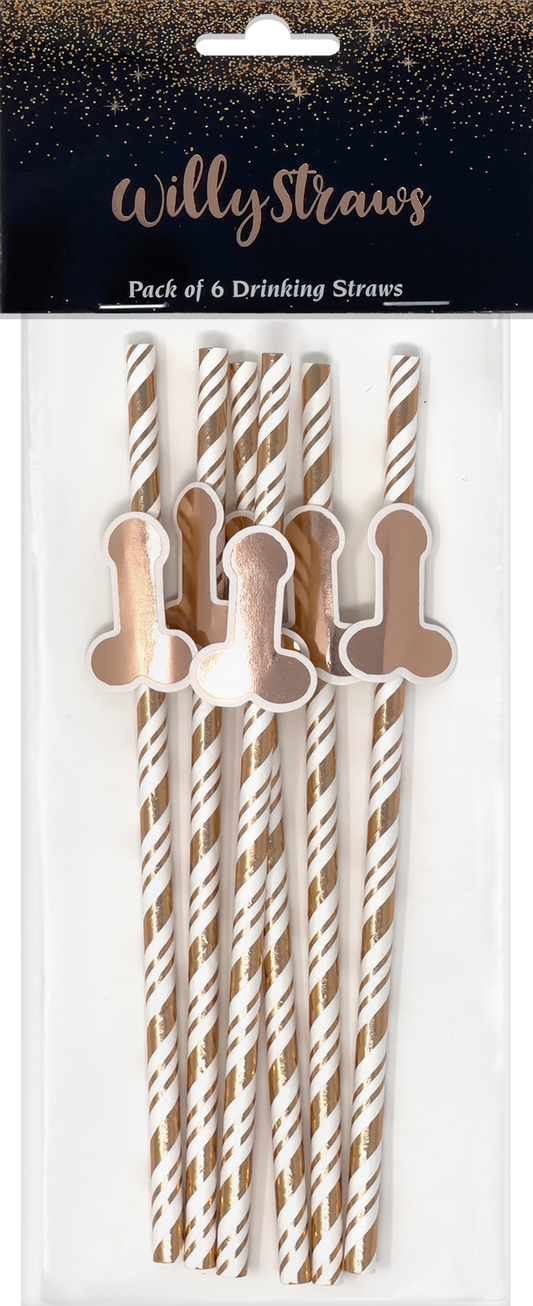 Rose Gold Willy Straws