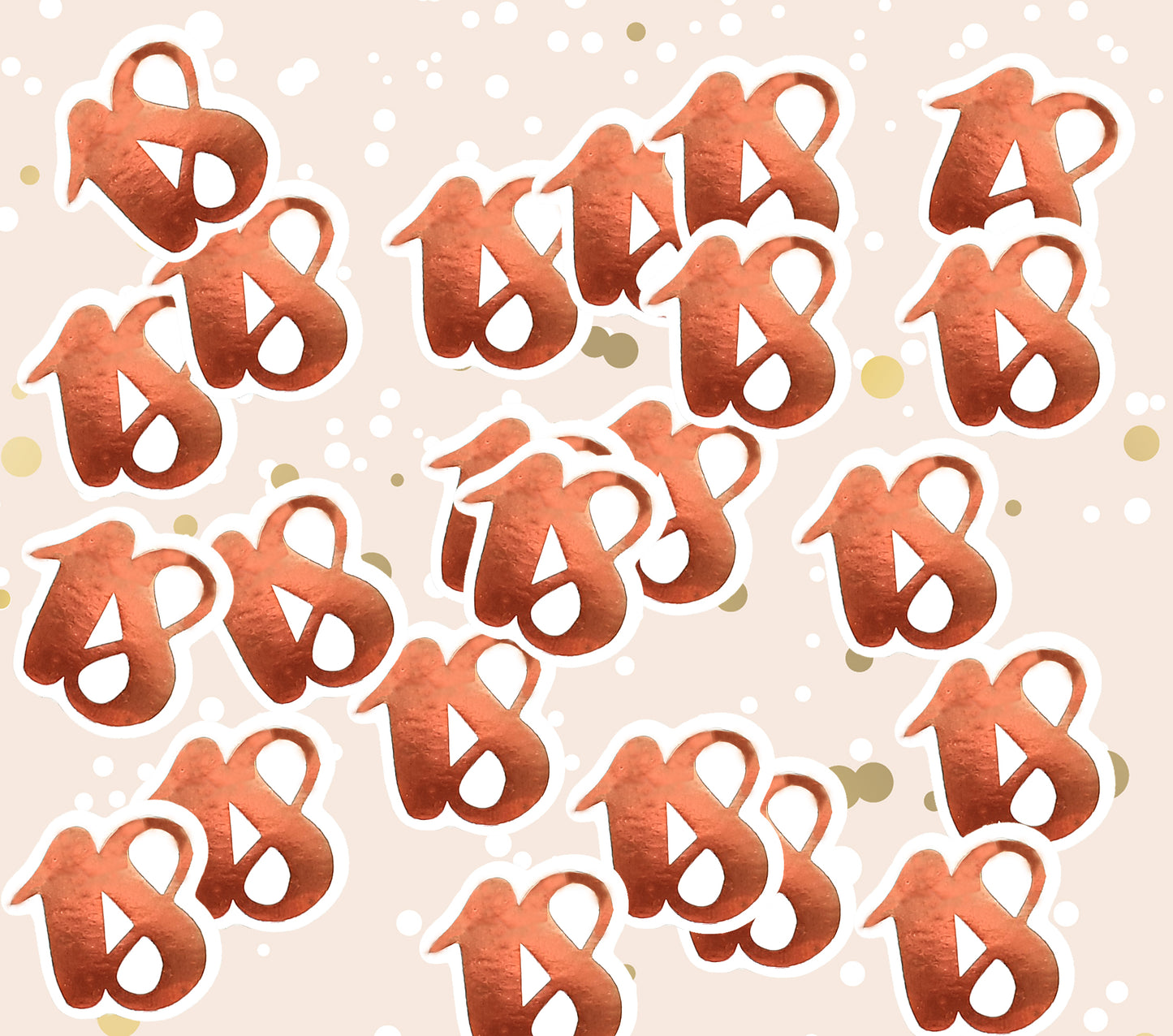Big Size Rose Gold 18 Confetti
