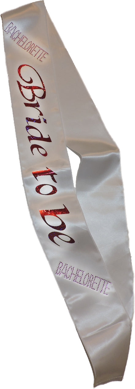 White Bride To Be Sash