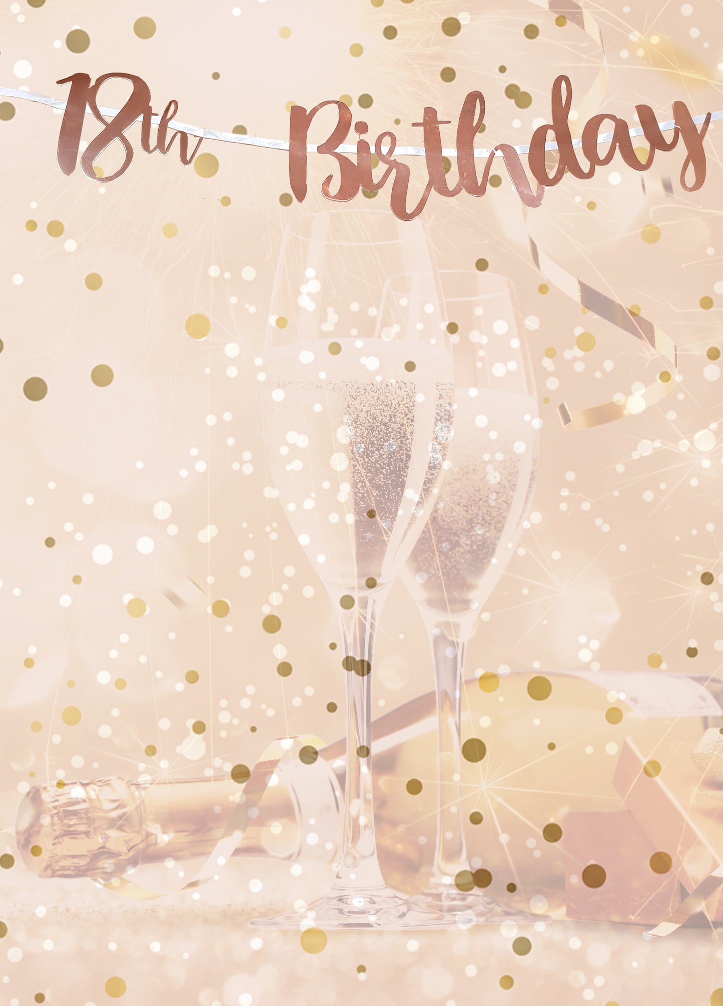 18th Birthday Rose Gold Letter Script Banner