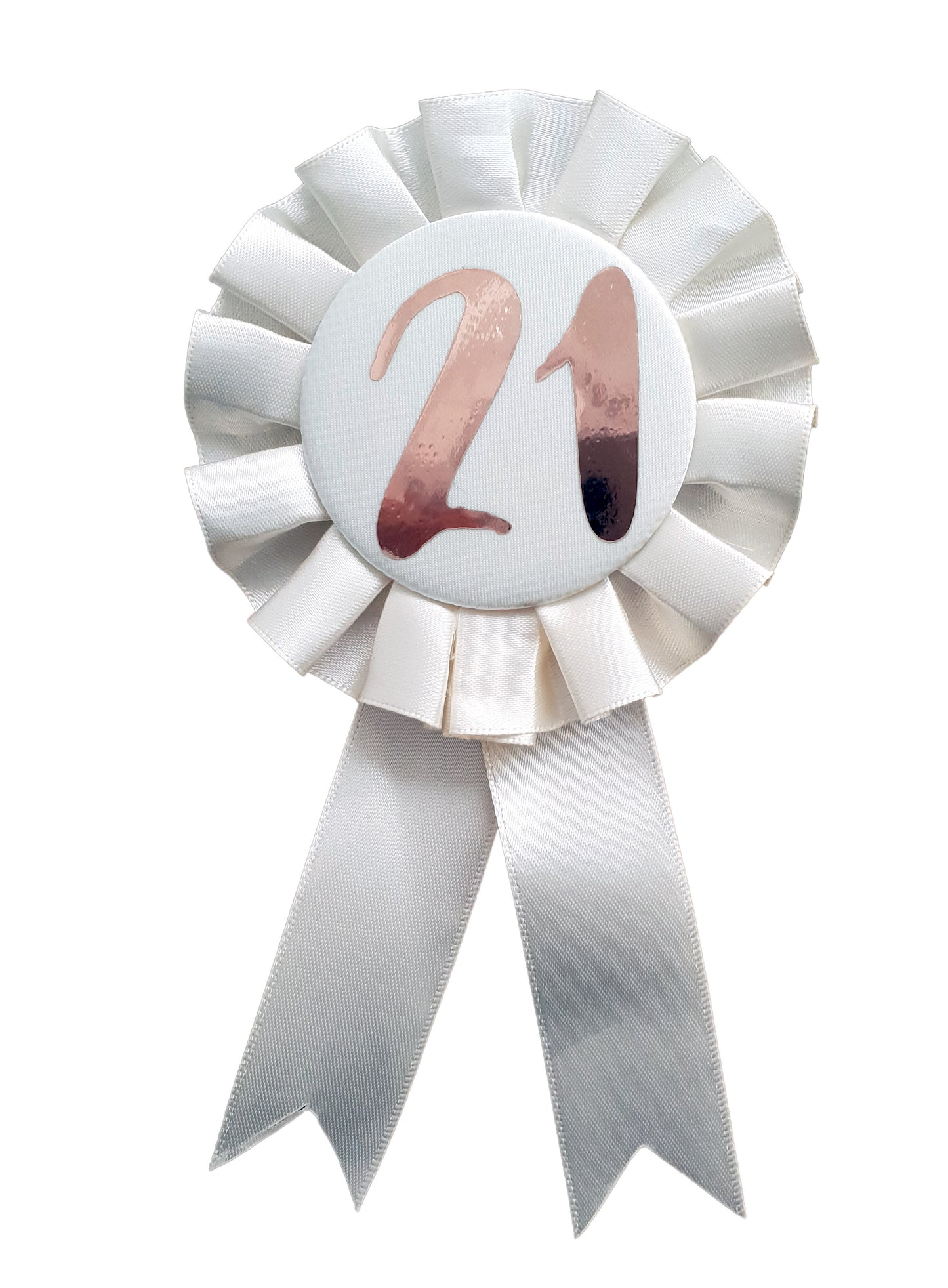 Cream & Gold 21st Birthday Rosette Badge