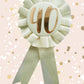 Cream & Gold 40th Birthday Rosette Badge