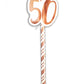50th Birthday Rose Gold Straws (Pack of 6)